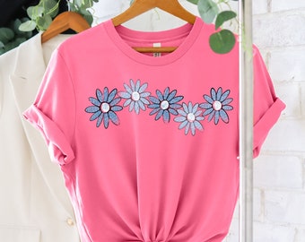 Wildflower tshirt, Daisy shirt women, plant mom gift, boho shirt plus size clothing 3x, daisy graphic tee 2x, best birthday gift for her mom