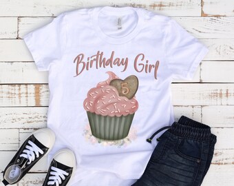 Cupcake birthday shirt personalized, Birthday TShirt for Girl, Birthday Girl Shirt toddler, custom birthday shirt for toddler girls, for kid