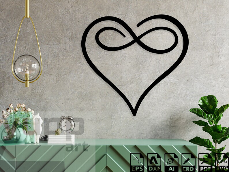 Infinit Dxf Infinity Heart Svg Files, Infinity Heart Dxf Laser Cut, Valentines Day ...