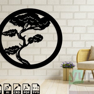 Bonsai Tree Svg For Cricut, Family Tree Cnc Laser Cut Files, Tree of Life Dxf Files, Palm Tree Clipart, Pine Tree Silhouette, Birch Tree Svg