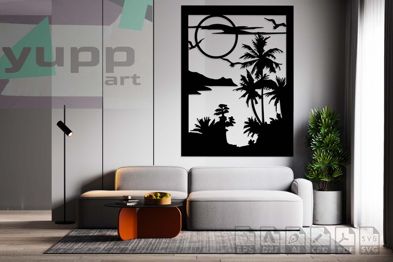 Beach Metal Wall Art Summer Vacation Svg Laser Cut Svg Dxf Pdf Etsy