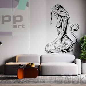Woman Floral laser cut svg dxf pdf engraving decal silhouette template cnc cutting router digital vector instant download