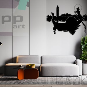 Venice Gondolier Italy laser cut svg dxf pdf engraving decal silhouette template cnc cutting router digital vector instant download