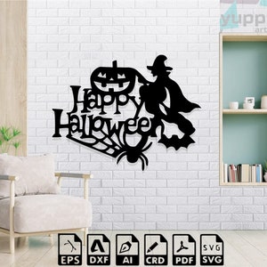 Happy Halloween Dxf Files Halloween Laser Cut Halloween Svg File For Cricut Halloween Metal Wall Art Halloween Cnc Project Halloween Cnc
