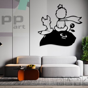 Little Prince design laser svg dxf autocollant gravure silhouette modèle cnc découpe routeur vecteur numérique téléchargement instantané
