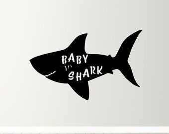 Bébé requin SVG, bébé requin anniversaire Clipart, bébé requin famille fichier Svg pour Cricut, baleine requin Wall Art
