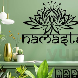 Yoga Namaste Mandala Om Méditation laser cut zen svg dxf pdf gravure décalcomanie silhouette cnc découpe routeur vecteur numérique téléchargement instantané