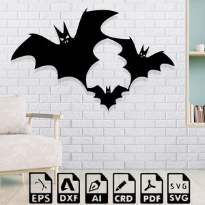 Bat Dxf Files Halloween Laser Cut Halloween Svg File For Cricut Halloween Metal Wall Art Halloween Cnc Project Halloween Cnc Router