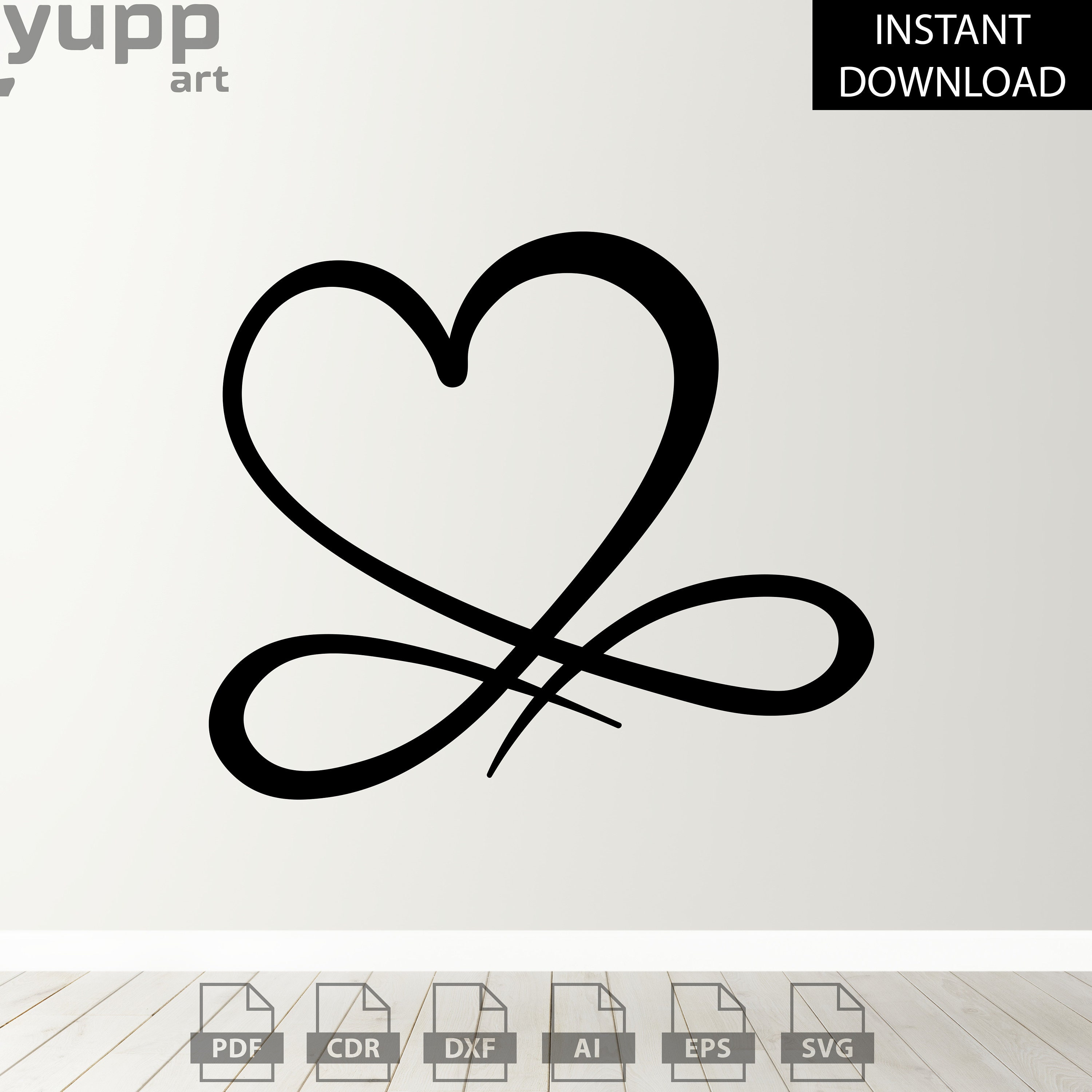Infinity Heart Svg for Cricut, Dxf Metal Wall Decor Laser Cut Svg Dxf ...