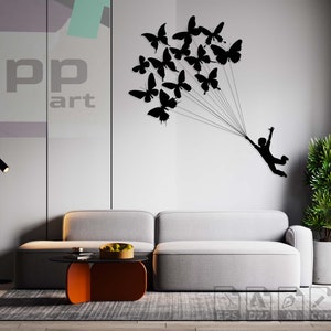 Fichier Butterfly Svg pour Cricut, fichiers Dxf, découpe laser papillon, art mural en métal clipart cnc Project Monarch Positive Svg