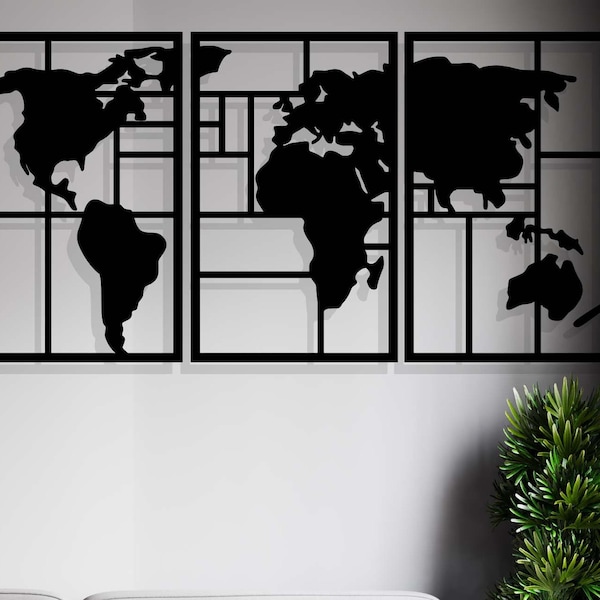 World Map Dxf Files World Map Laser Cut World Map Svg File For Cricut World Map Metal Wall Art World Map Cnc Project World Map Vector Cut