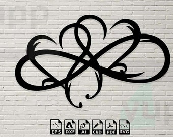 Infinity Heart Dxf Files Infinity Heart Laser Cut Infinity Heart Svg File Cricut Infinity Heart Metal Wall Art Infinity Heart Cnc Router