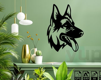German Shepherd dog cnc laser cut svg dxf pdf engraving decal silhouette template cnc cutting router digital vector instant download