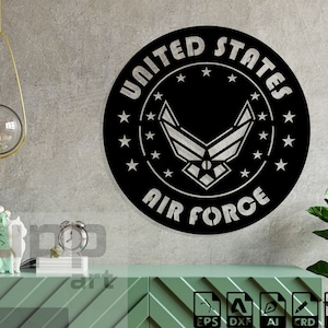 Us Air Force Svg, Dxf Cut Files, Laser Cut Us Air Force Svg File For Cricut US Air Force Metal Wall Art Force Cnc US Air Force Cnc Router