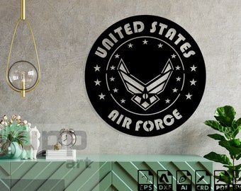 Us Air Force Svg, Dxf Cut Files, Laser Cut Us Air Force Svg File For Cricut US Air Force Metal Wall Art Force Cnc US Air Force Cnc Router