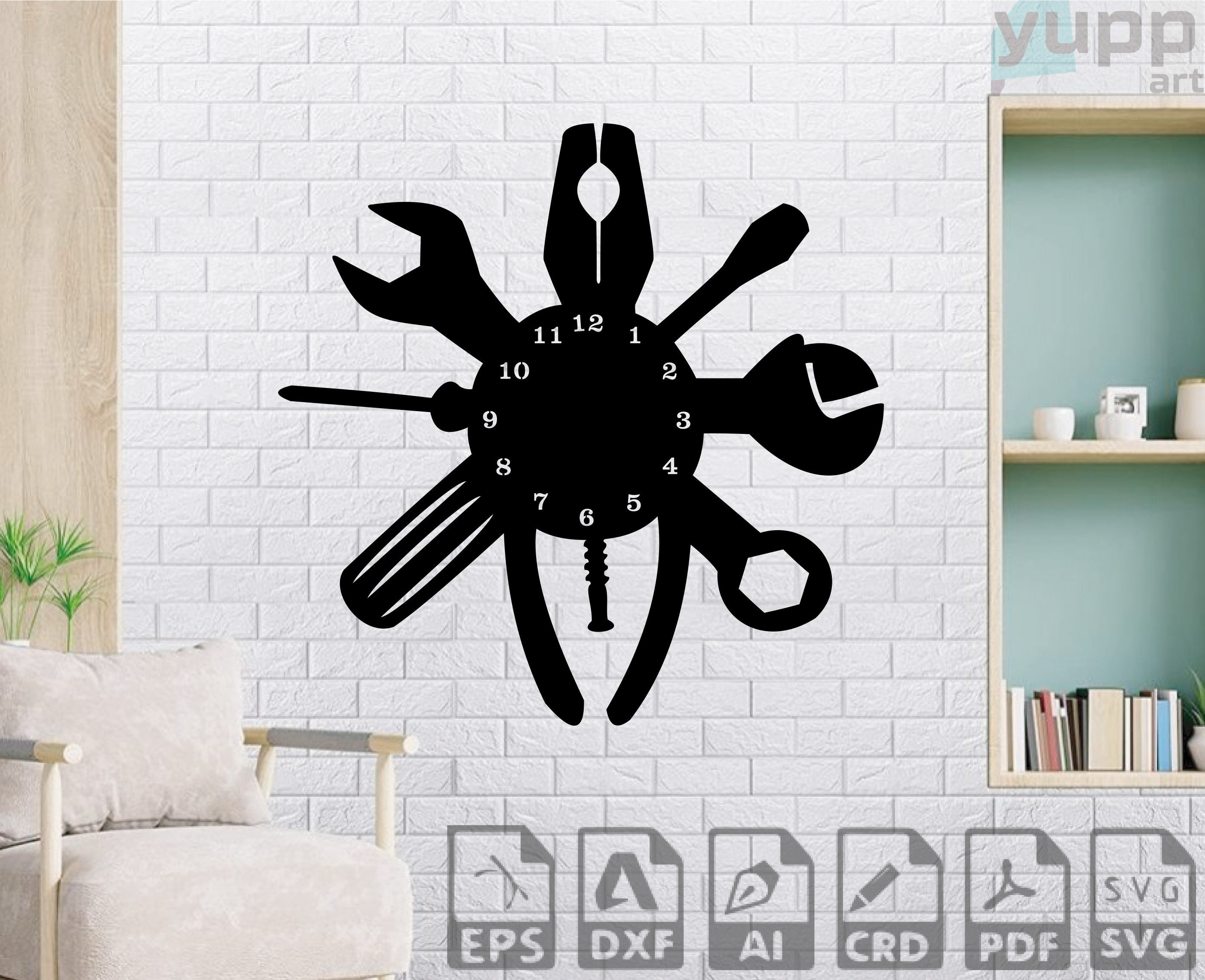 Mechanic Clock Dxf Files Mechanic Clock Laser Cut Mechanic Etsy