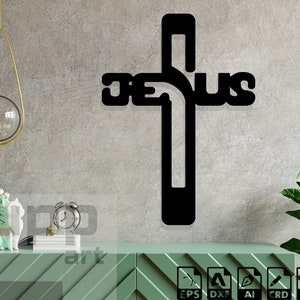 Jesus Kreuz Dxf Dateien Jesus Kreuz Laser cut Jesus Kreuz SVG Datei für Cricut Jesus Kreuz Metall Wandkunst Jesus Kreuz CNC Projekt Jesus Vektor
