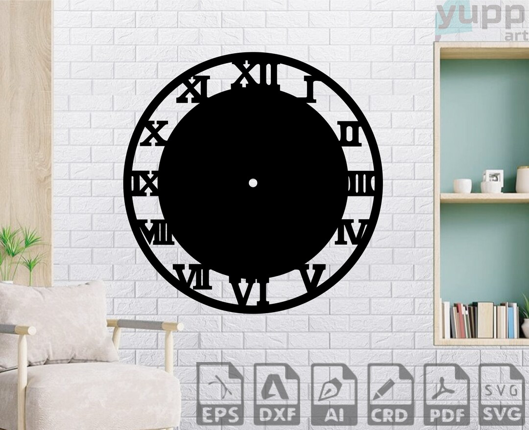 Latin Clock Dxf Files Latin Clock Laser Cut Latin Clock Svg Etsy