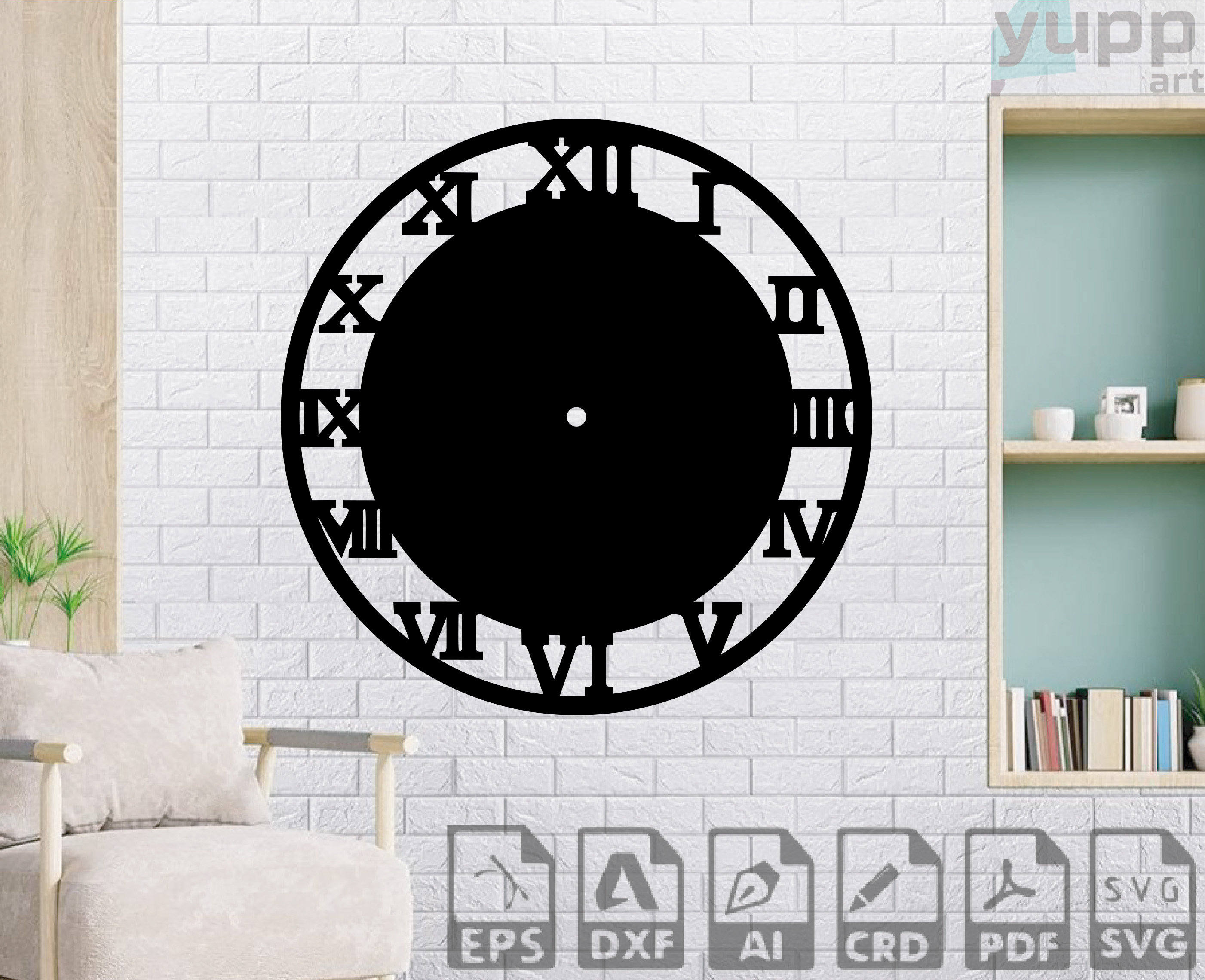 Latin Clock Dxf Files Latin Clock Laser Cut Latin Clock Svg Etsy