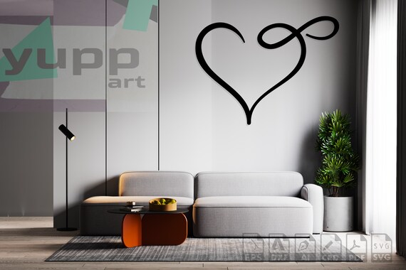 Piefectpie Herz-Wandkunst Aus Metall – Moderne Linienzeichnung, Deko Für Wohnzimmer & Mehr