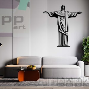 Christ The Redeemer Jesus laser cut svg dxf pdf engraving decal silhouette template cnc cutting router digital vector instant download