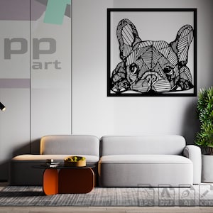 Französische Bulldogge Hund Haustier schnitt svg dxf pdf Gravur Aufkleber Silhouette Vorlage CNC Schneiden Fräser digital vektor instant download