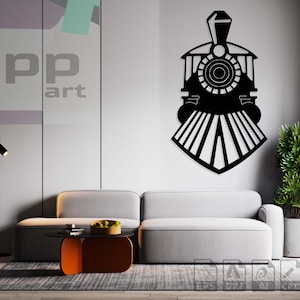 Tren Lokomotiv corte láser svg dxf pdf grabado calcomanía silueta plantilla cnc corte router vector digital descarga instantánea