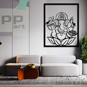 Hindu Elefant Ganesha Ganapati Laser cut svg dxf pdf Gravur Aufkleber Silhouette Vorlage CNC Schneiden Fräser digitaler Vektor direkter Download