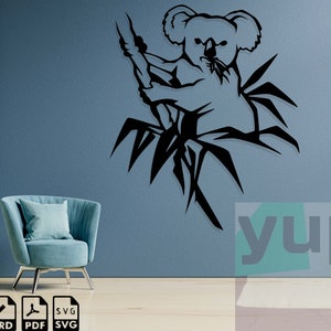 Koala Dxf Bestanden Koala Laser Gesneden Koala Svg Bestand Cricut Koala Metalen Wall Art Koala Cnc Project Koala Vector Gesneden Koala Muur Decor Koala T-Shirt