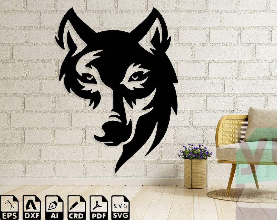 Wolf Face Cnc Svg for Cricut Laser Cut Svg Dxf Pdf Engraving Decal ...