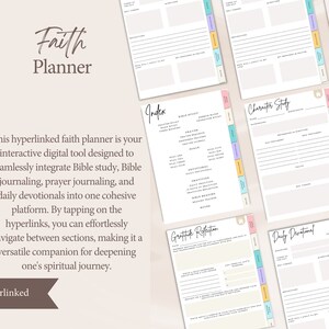 Faith Digital Planner | Bible Study Planner | Daily Devotional | Christian Faith Journal | Gratitude in Faith Planner