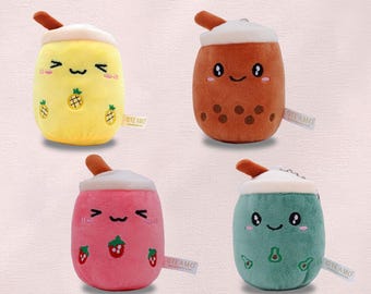 Kawaii TE'AMO Boba Tea Plushie Keychain – Cute & Soft