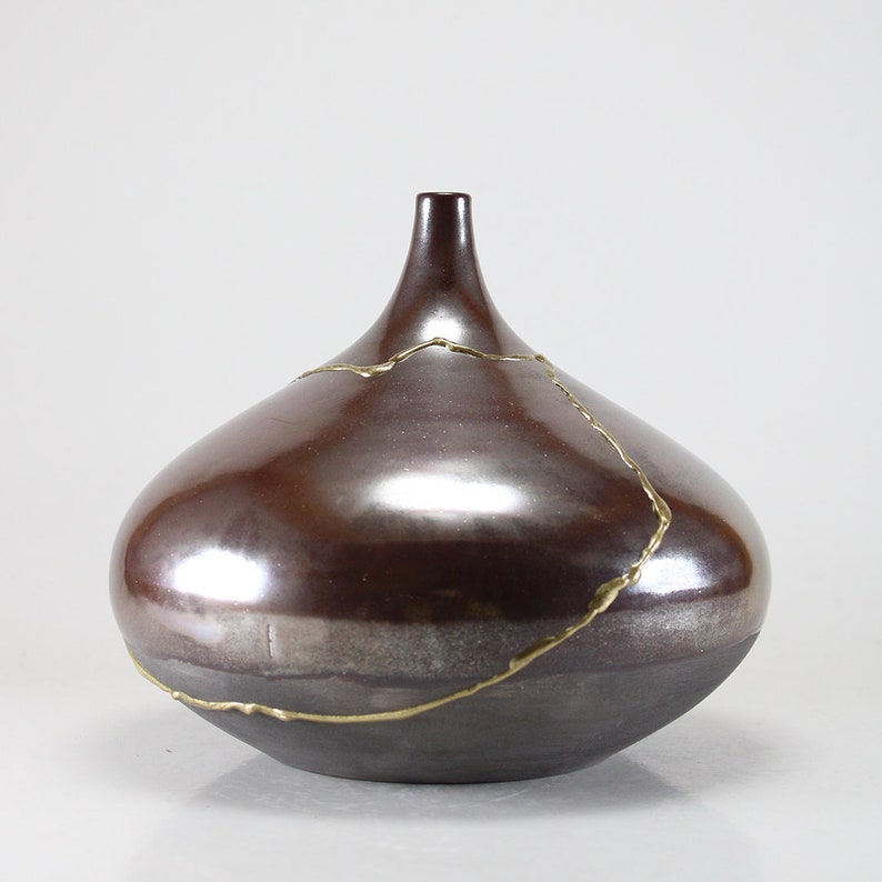 Kintsugi Vase Original Kintsugi Ceramic Vase Repaired Etsy