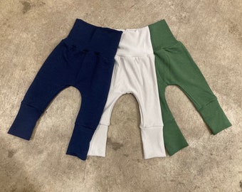Grow with me pants / harem / U / 3 - 12 months  12 months - 2T / 3T - 5T / Baby clothes / Kid's / Solid / Toddler / Years / Bamboo / Organic