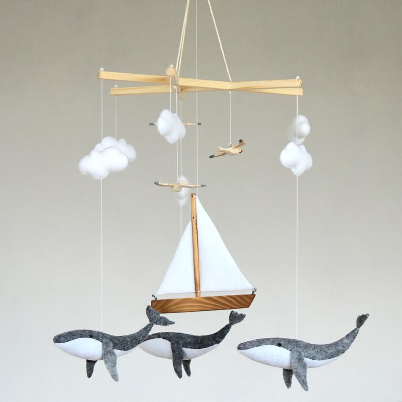 Seashell Rattle Wooden Whale Mobiles - Etsy