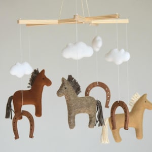 Handmade Horse Baby Mobile: Farm Animal Nursery Decor