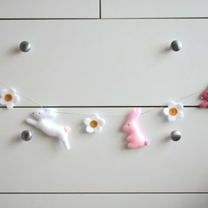Felt Bunny Garland: Easter Decoration, Rabbit Bunting