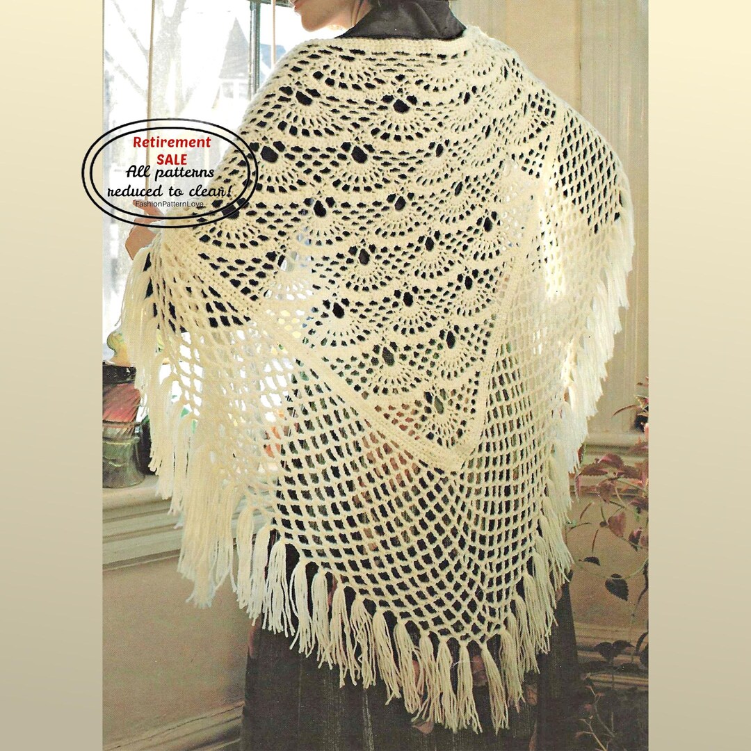 RETIREMENT-SALE*** Crochet Triangle Shawl Pattern PDF – Easy Lace Wrap ...