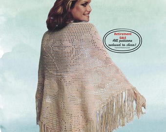 Patrón PDF de Chal de Crochet Filet (VENTA POR JUBILACIÓN) - Chal de Encaje Fácil, Capa Vintage Ligera, Para Principiantes