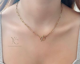 Stainless Steel Paperclip Chain Necklace - Hypoallergenic Waterproof Jewelry