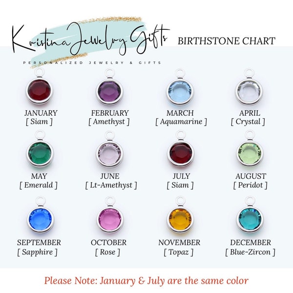 6mm Crystal Channel Birthstone Charms