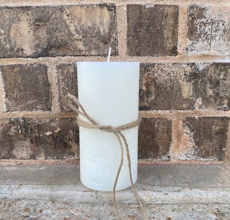 Alora White Paraffin Wax Pillar Candle Set of 3 With Blemished Rustic