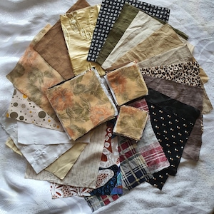Quilt Fabric Scraps Squares Fabric Slow stitch Kit Quilters Gift Patchwork Quilt Retro Precut Fabric Scraps Sample Mini Charm Pack