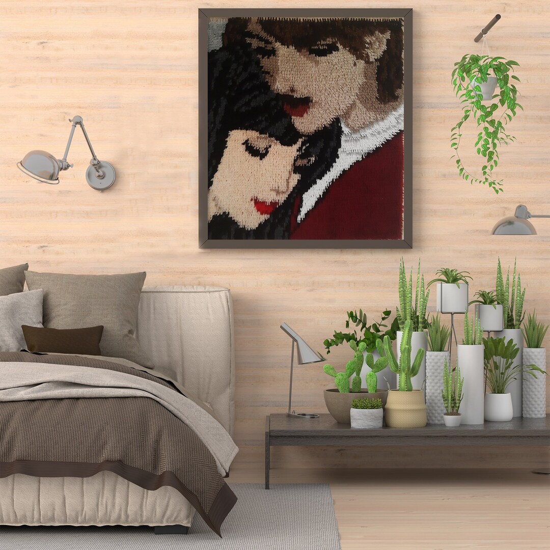 Love Story Tufted Wall Art Latch Hook Fluffy Retro Rug Tin - Etsy