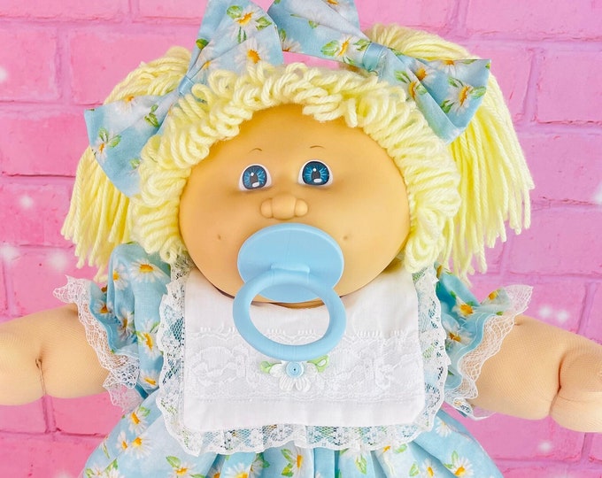 Cabbage patch  kids, vintage collector doll, 1985 KT factory, pacifier, girl blonde hair blue eyes, cabbage Patch doll, gift for girls toys