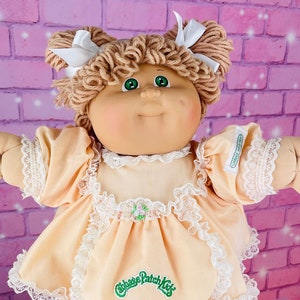 Cabbage Patch Kids Vintage 1984 Girl Beige Hair Collector Doll OK Factory Gift for Little Girls Toys Peach PJs Cabbage Patch collector