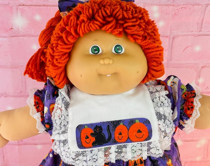 Vintage 1985 Cabbage Patch Kid Doll: Redhead Halloween Dress, tooth, CPK