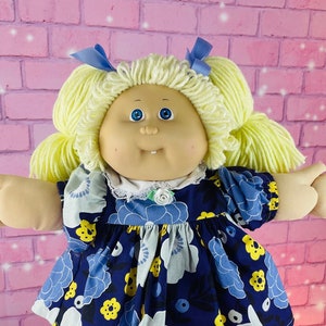 Cabbage Patch Kids Vintage Dolls 1985 Blonde Hair Girl Blue Eyes Tooth Collector Doll Ponytails CPK Gift OK Factory Little Girls 1980&#39;s Toys