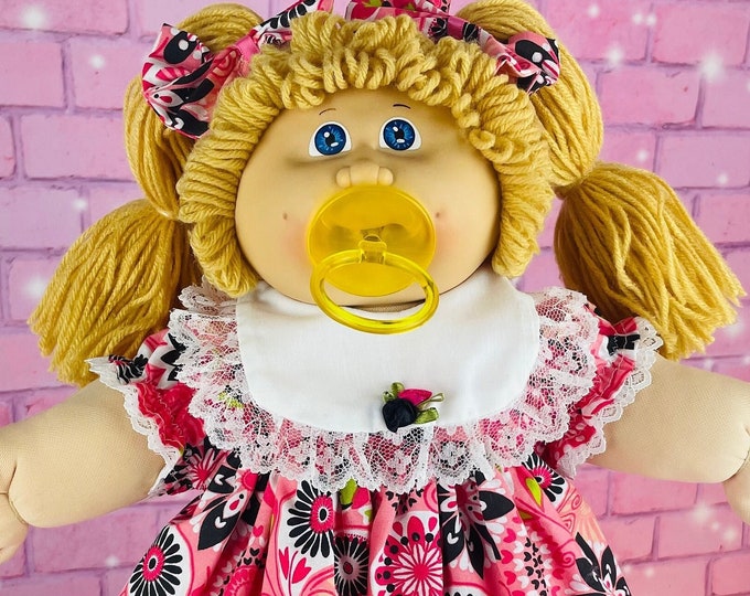 Cabbage Patch Kids Vintage 1984 Butter Scotch Blonde Hair Girl Collector Doll Pacifier CPK Tooth Gift for Girls Little Girls 1980's Toys