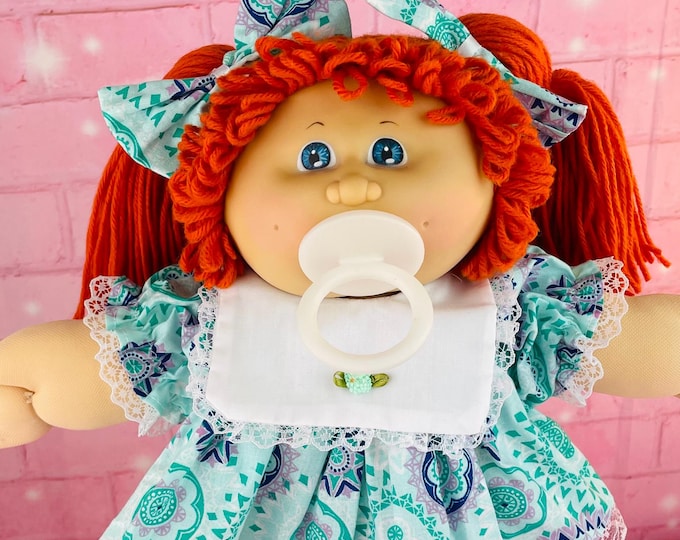 Vintage Cabbage Patch Kid Doll: 1985 Red Hair, Blue Eyes, Custom Dress